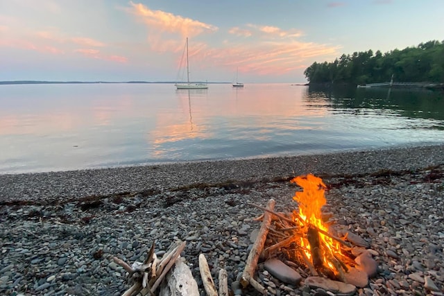 286 Atlantic Hwy, Northport, ME 04849 - water view with a fire pit