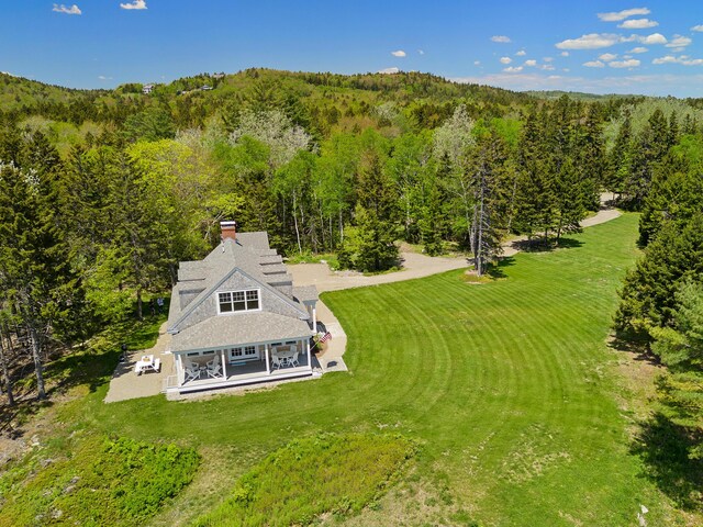 286 Atlantic Hwy, Northport, ME 04849 - aerial view of property and surrounding area with a heavily wooded area