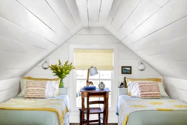 286 Atlantic Hwy, Northport, ME 04849 - bedroom with lofted ceiling