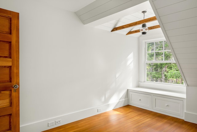 286 Atlantic Hwy, Northport, ME 04849 - empty room with light wood finished floors and wood ceiling