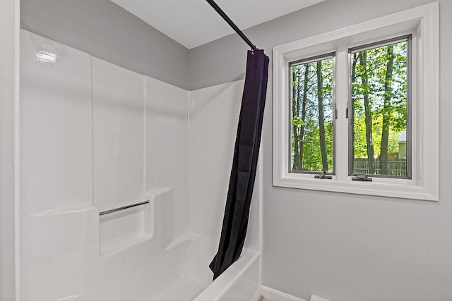 7 Philip Ave, Augusta, ME 04330 - bathroom with baseboards and shower / bath combo