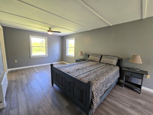 237 Bangor Rd, Unity, ME 04988 - bedroom featuring wood finished floors, baseboards, and ceiling fan