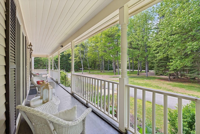 10 Ledge Hill Rd, Gorham, ME 04038 - porch with view of scattered trees