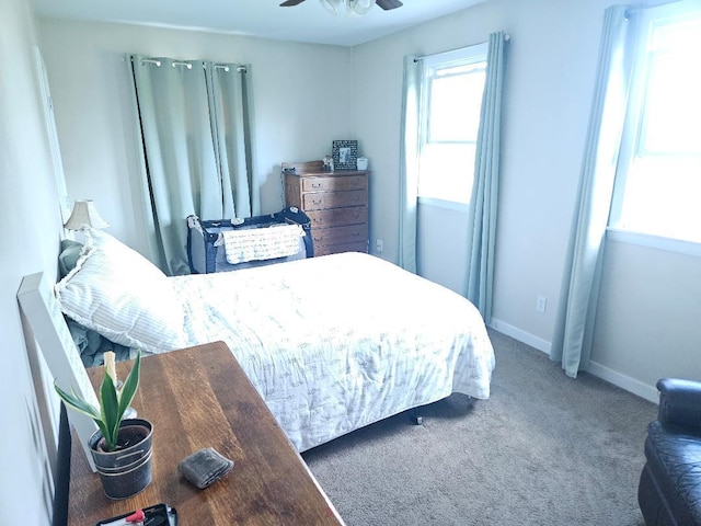 262 Golf Course Rd, Newport, ME 04953 - carpeted bedroom featuring baseboards and ceiling fan