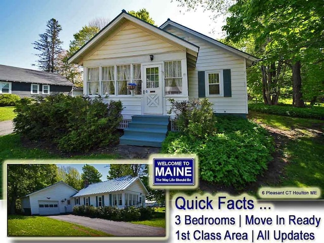 6 Pleasant Ct, Houlton, ME 04730 - view of front of house with a detached garage