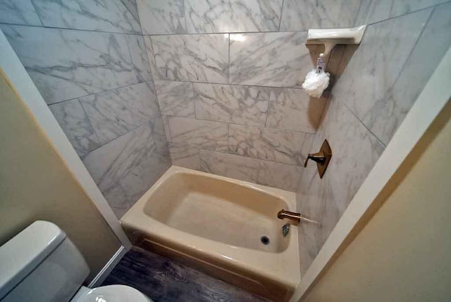 6 Pleasant Ct, Houlton, ME 04730 - bathroom featuring toilet and bathtub / shower combination