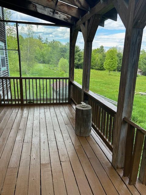 20 Monument Rd, Abbot, ME 04406 - wooden deck featuring a yard