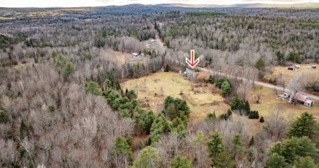 20 Monument Rd, Abbot, ME 04406 - aerial overview of property's location with a heavily wooded area