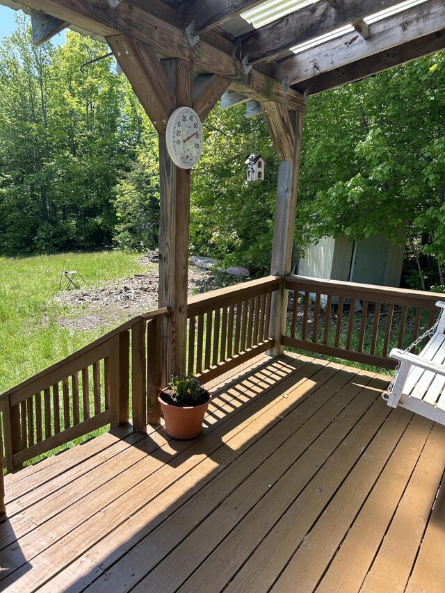 20 Monument Rd, Abbot, ME 04406 - view of wooden deck