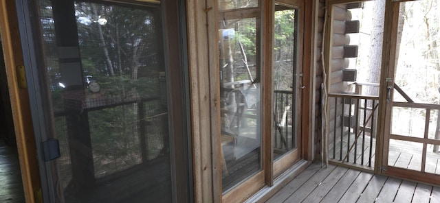 1261 Turkey Tail Rd Unit T4, Indian Purchase Twp, ME 04462 - doorway to outside with wood finished floors