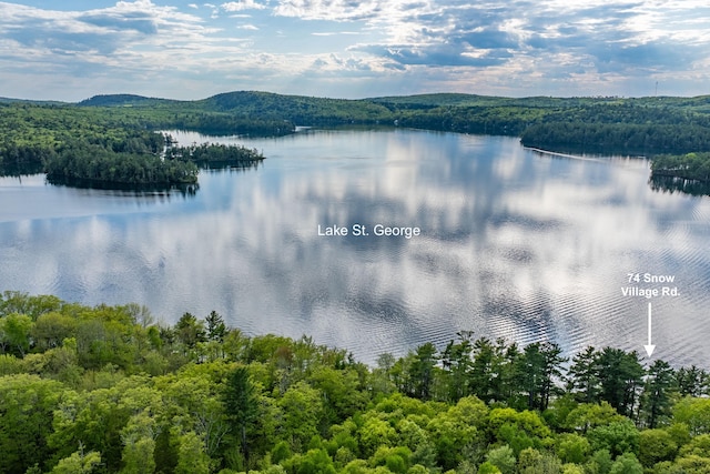 74 Snow Village Rd, Liberty, ME 04949 - water view with a heavily wooded area