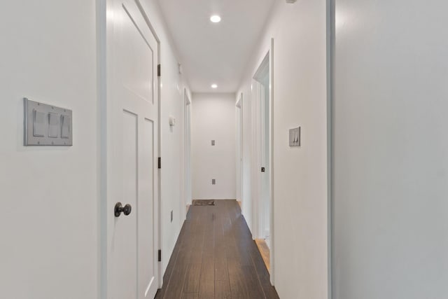 18 Tibbetts Ln, Lyman, ME 04002 - hallway with recessed lighting and dark wood finished floors
