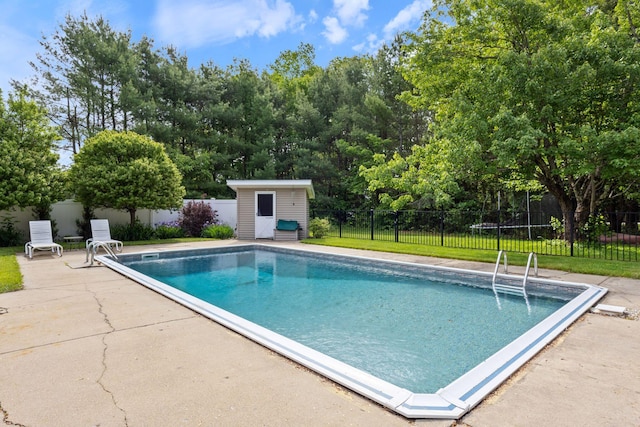 18 Tibbetts Ln, Lyman, ME 04002 - view of swimming pool with view of scattered trees and a patio
