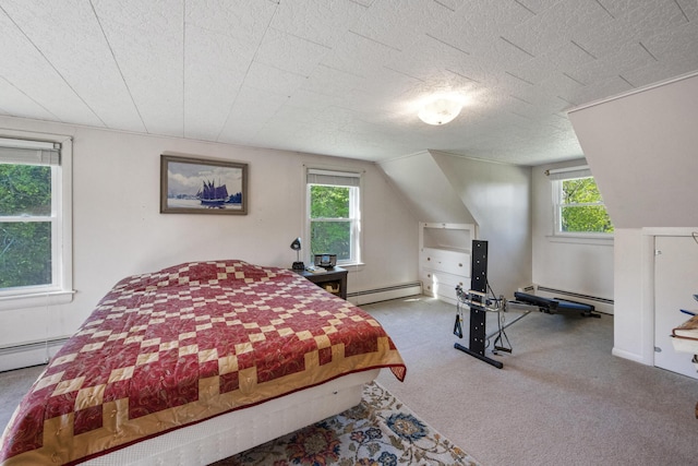 87 Southard Ave, Kenduskeag, ME 04450 - carpeted bedroom featuring a baseboard heating unit and lofted ceiling