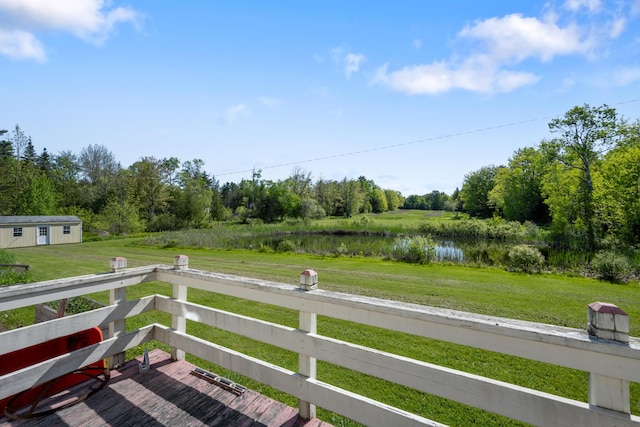 87 Southard Ave, Kenduskeag, ME 04450 - deck featuring a water view and a yard