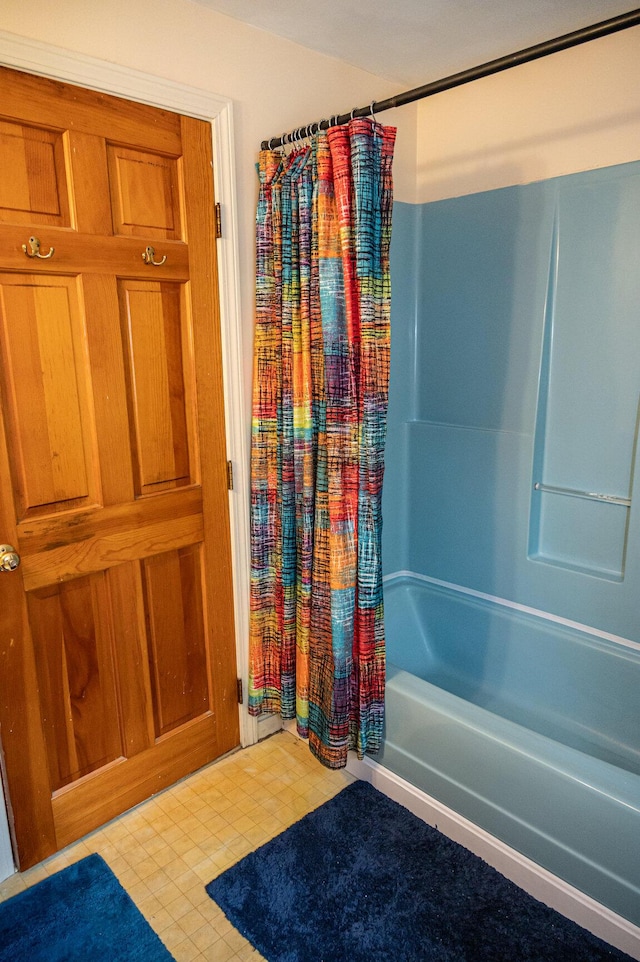 3 Lakeview Ln S, Standish, ME 04084 - bathroom with tile patterned floors and shower / bathtub combination with curtain