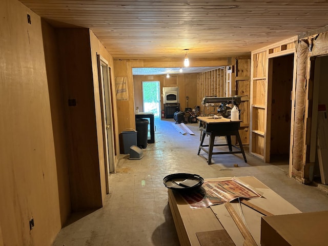 57 River Rd, Norridgewock, ME 04957 - below grade area with wooden ceiling