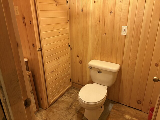 57 River Rd, Norridgewock, ME 04957 - bathroom featuring toilet and wooden walls