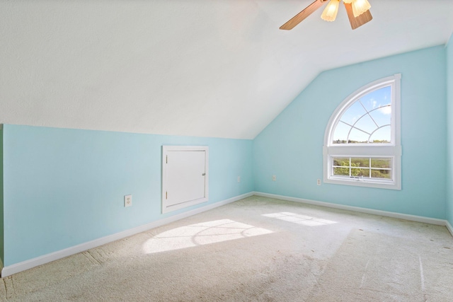 22 Joseph Dr Unit 6, Gorham, ME 04038 - additional living space featuring carpet, vaulted ceiling, and a ceiling fan