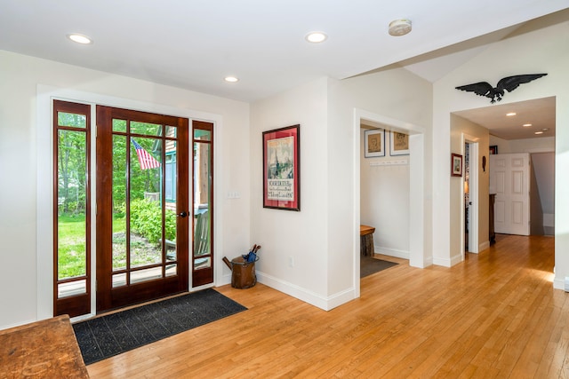 10 Pemasong Ln, Yarmouth, ME 04096 - entryway featuring light wood finished floors, baseboards, and recessed lighting