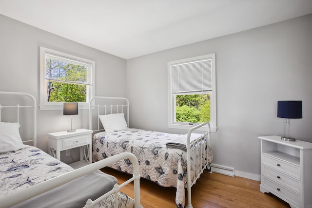 142 Fortunes Rocks Rd, Biddeford, ME 04005 - bedroom with wood finished floors, baseboards, and baseboard heating