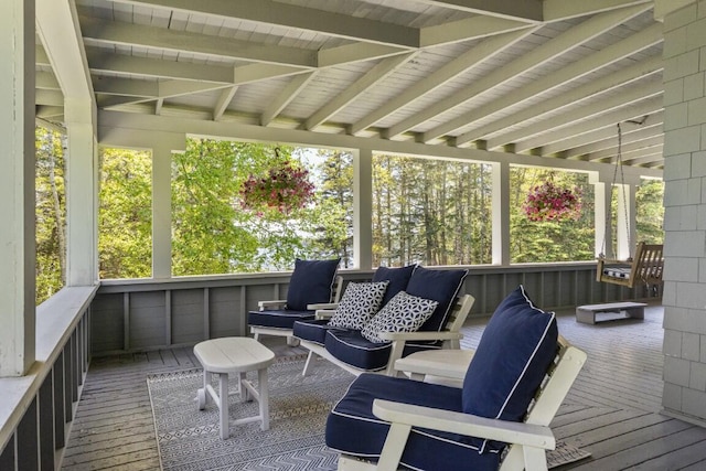 1 Mouse Is, Southport, ME 04576 - wooden terrace with an outdoor living space