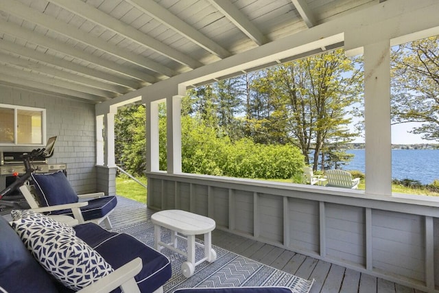 1 Mouse Is, Southport, ME 04576 - wooden terrace featuring a water view
