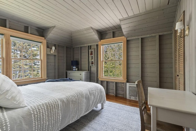 1 Mouse Is, Southport, ME 04576 - bedroom featuring wood ceiling, wood finished floors, and wood walls