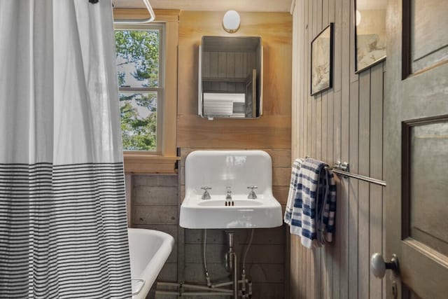 1 Mouse Is, Southport, ME 04576 - full bath featuring a freestanding tub and a sink