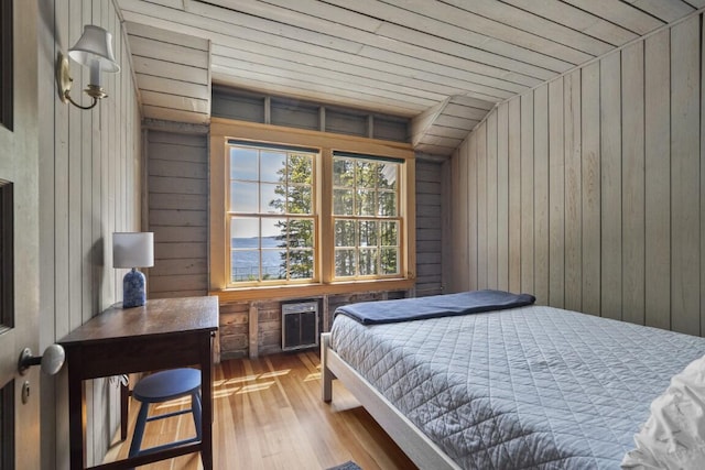 1 Mouse Is, Southport, ME 04576 - bedroom with wood walls, wood ceiling, and wood finished floors