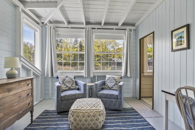 1 Mouse Is, Southport, ME 04576 - sunroom featuring plenty of natural light and beam ceiling