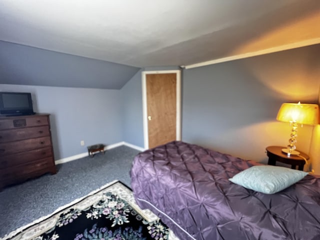 30 Highland Ave, Dixfield, ME 04224 - carpeted bedroom with lofted ceiling and baseboards