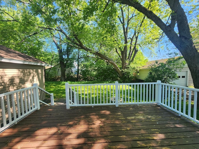 51 Francis St, Waterville, ME 04901 - wooden deck with a garage