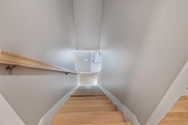 65 May Way, Sidney, ME 04330 - stairway with wood finished floors and baseboards