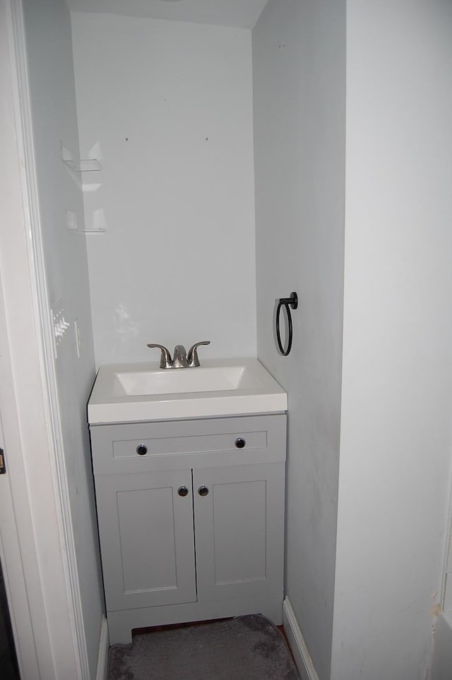 30 Westland Ave, Biddeford, ME 04005 - bathroom with vanity and baseboards