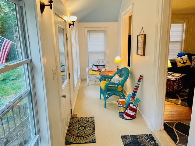 12 Spruce Gum Ln, Georgetown, ME 04548 - corridor featuring lofted ceiling and baseboards