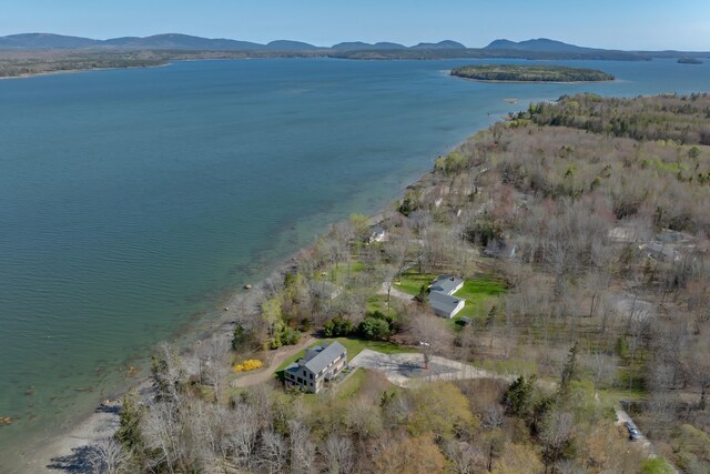 438 Oak Point Rd, Trenton, ME 04605 - aerial view of property's location featuring a water and mountain view