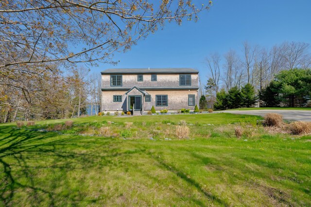438 Oak Point Rd, Trenton, ME 04605 - view of front of property with a gambrel roof and a front yard