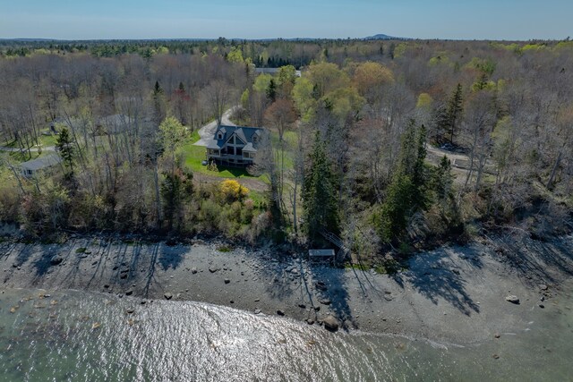 438 Oak Point Rd, Trenton, ME 04605 - aerial view of property and surrounding area with a forest