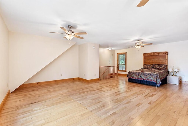 59 Lupine Dr, Belgrade, ME 04917 - bedroom featuring light wood finished floors, baseboards, and a ceiling fan
