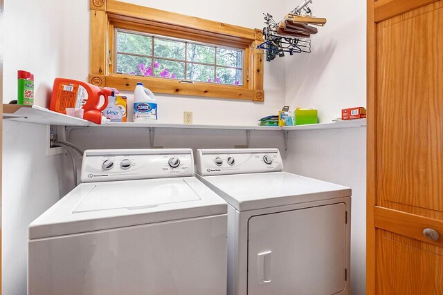 59 Lupine Dr, Belgrade, ME 04917 - washroom with washing machine and dryer