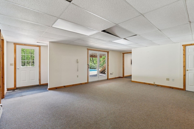 198 Range Rd, Cumberland, ME 04021 - spare room with carpet, baseboards, and a drop ceiling