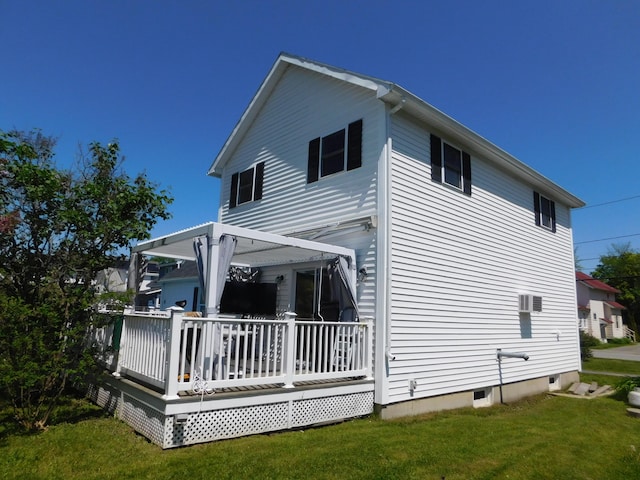 56 Allen St, Bangor, ME 04401 - view of home's exterior with a deck and a lawn