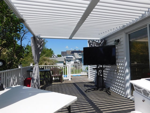 56 Allen St, Bangor, ME 04401 - deck featuring a pergola