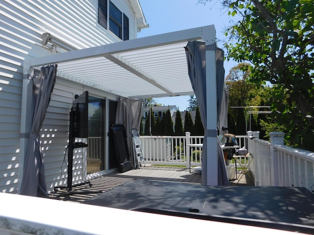 56 Allen St, Bangor, ME 04401 - deck featuring a pergola