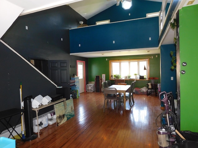 56 Allen St, Bangor, ME 04401 - dining area featuring wood finished floors and high vaulted ceiling