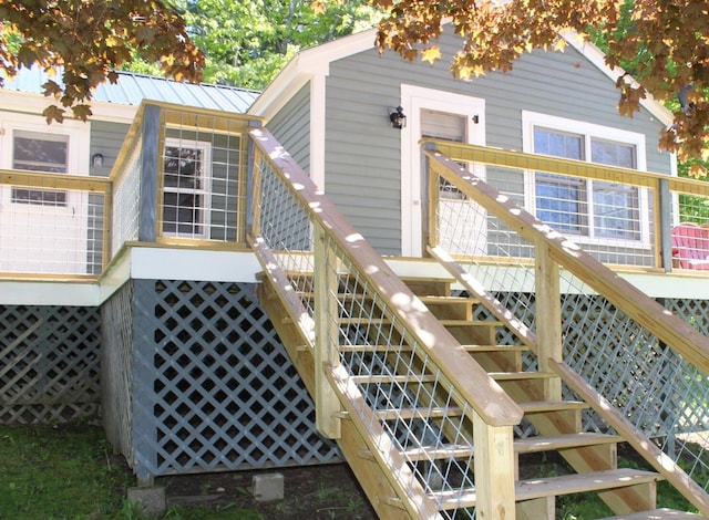 35 Harmon Notch Rd, Brownfield, ME 04010 - wooden terrace featuring stairway