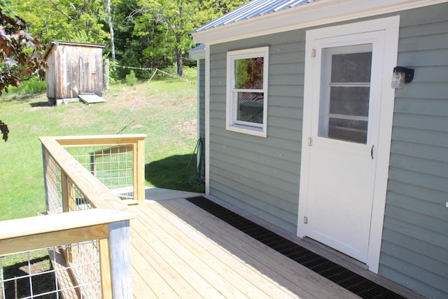 35 Harmon Notch Rd, Brownfield, ME 04010 - wooden terrace featuring a lawn
