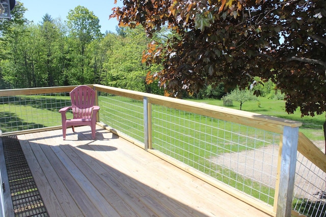 35 Harmon Notch Rd, Brownfield, ME 04010 - wooden terrace featuring a yard