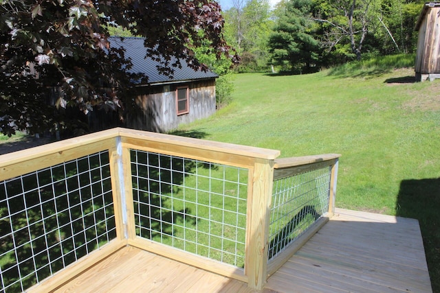 35 Harmon Notch Rd, Brownfield, ME 04010 - wooden deck with a lawn